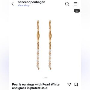 SENCE Copenhagen - Chic Gold and Pearl Dangle Earrings 🆕